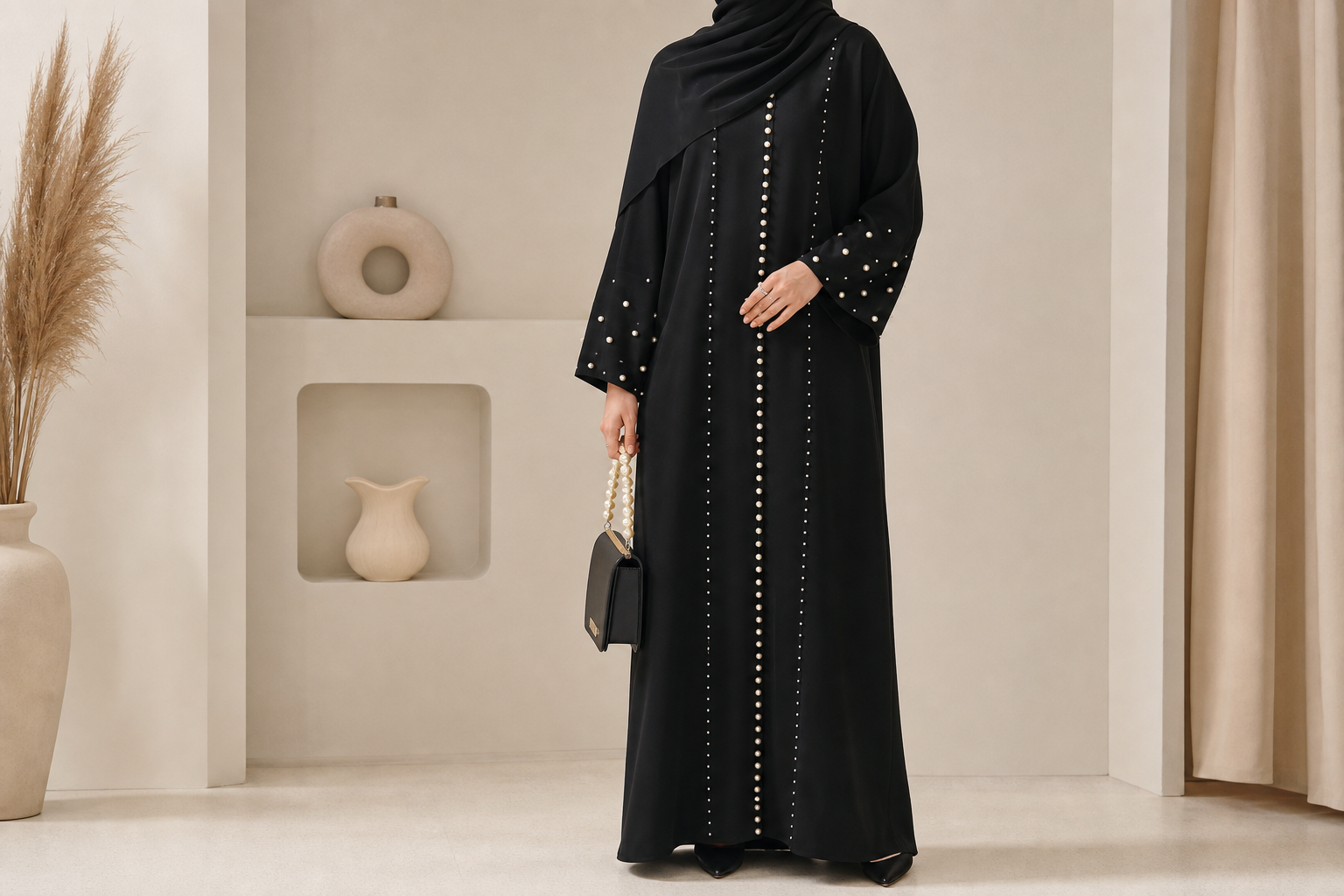 عباية تفاصيل لؤلؤ